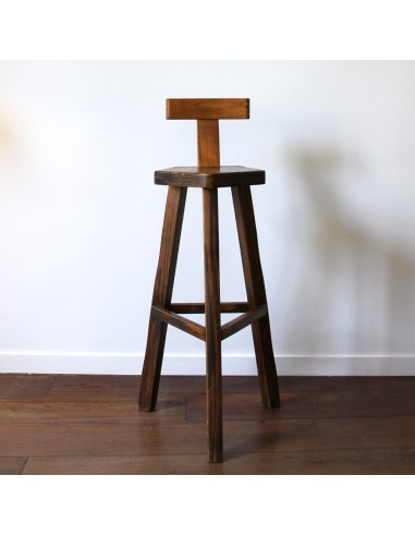 Tabouret haut en orme massif,  Olavi Hanninen - Circa 1960 l'achat 