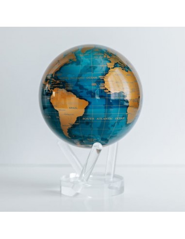 Mova Globe - Globe rotatif - Bleu et Doré des créatures d'habitude