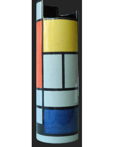 Vase - Composition avec grand plan rouge, jaune, noir, gris et bleu - Mondrian votre restaurant rapide dans 