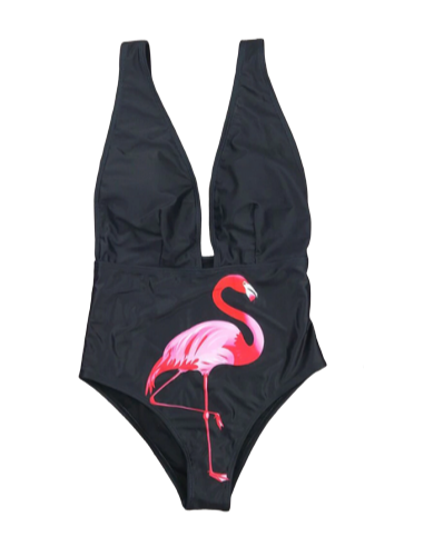 Maillot de Bain Flamant Rose Sexy Noir les muscles