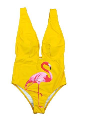 Maillot de Bain Flamant Rose Sexy Jaune sur le site 