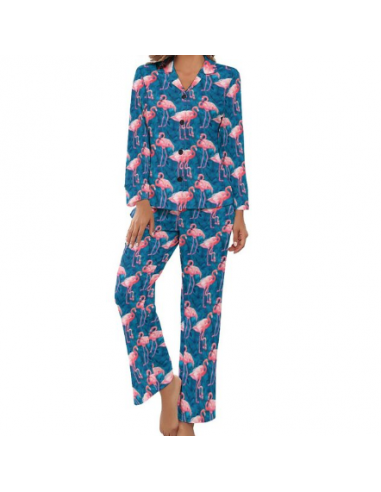 Ensemble Pyjama Flamant Rose Bleu de France