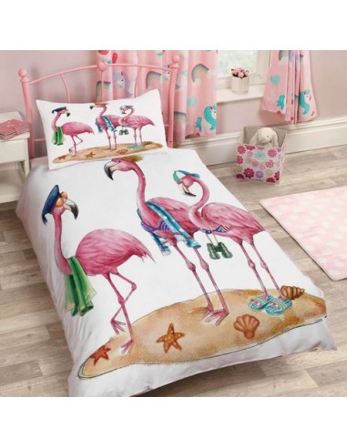 Housse de Couette Flamant Rose 1 Personne pas cher