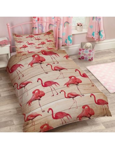 Parure de Lit avec Flamant Rose Réaliste destockage