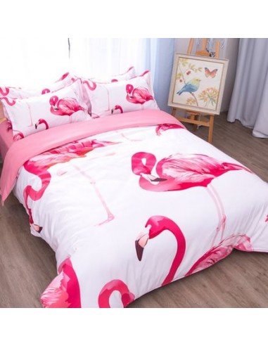 Parure Housse de Couette Flamant Rose Douceur Pour