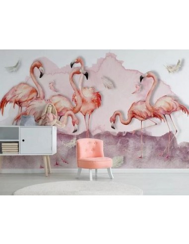 Papier Peint Flamant Rose 4 Murs Balade en ligne des produits 