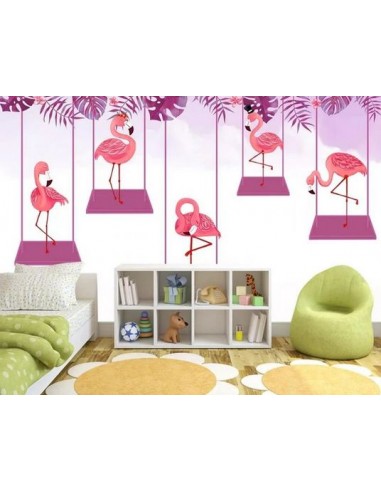 Papier Peint Flamant Rose 4 Murs Balance pas cheres