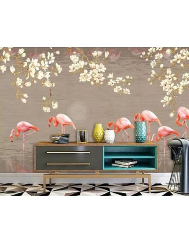 Papier Peint Flamant Rose 4 Murs Saison en ligne