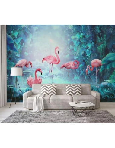 Papier Peint Flamant Rose Déco paiement sécurisé