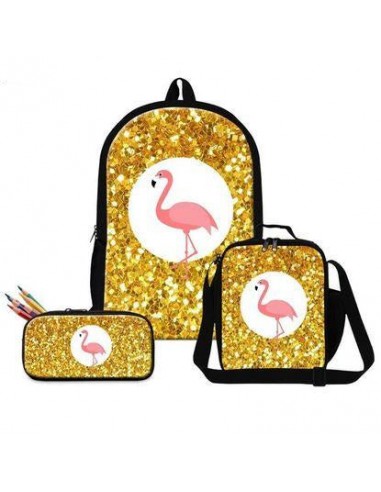 Lot de Sacs Flamant Rose Paillettes Or acheter