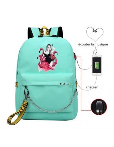 Cartable Flamant Rose Futur Turquoise destockage