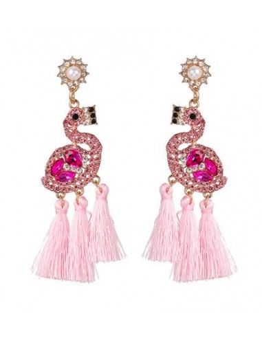 Boucles d'Oreilles Flamant Rose Kitsch Rose Profitez des Offres !