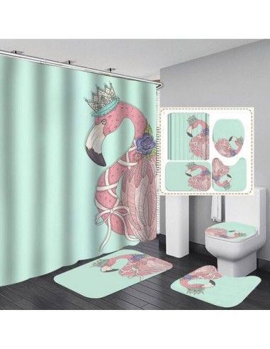 Ensemble Salle de Bain Flamant Rose Kawaii les muscles