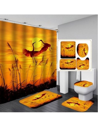 Lot pour Salle de Bain Flamant Rose Camargue pas cher