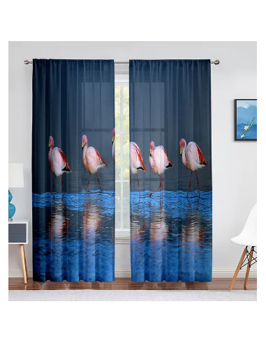 Rideaux Flamant Rose Transparent livraison et retour toujours gratuits