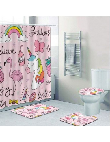 Rideau de douche Flamant Rose Kawaii une grave pollution 