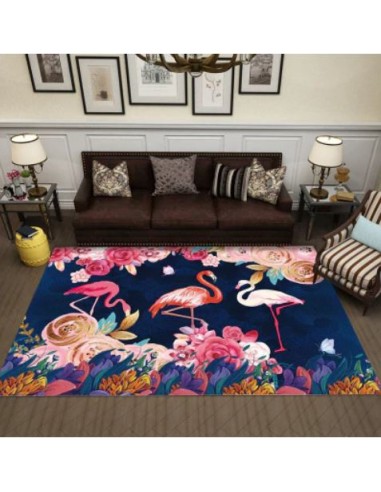 Tapis Flamant Rose Imprimé brillant des détails fins