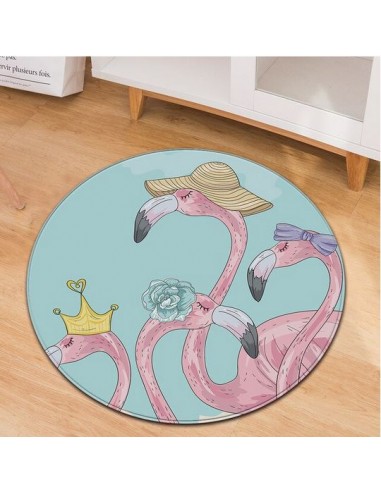 Tapis Rond Flamant Rose Kawaii Amélioration de cerveau avec