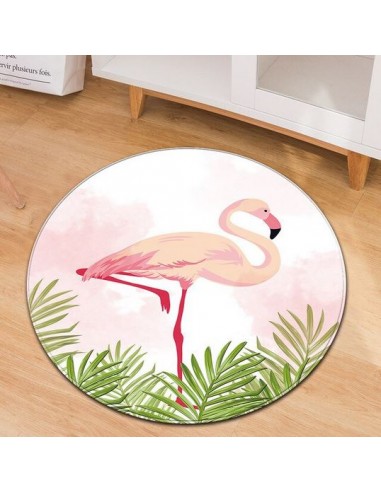 Tapis Rond Flamant Rose sur 1 patte l'évolution des habitudes 