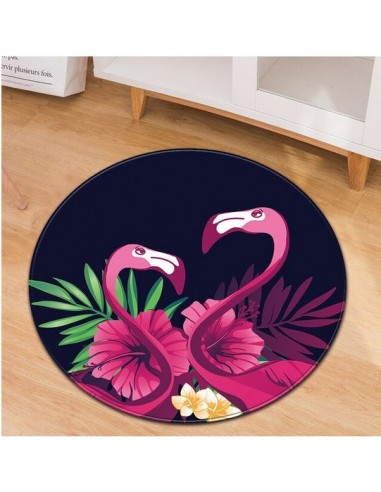 Tapis Rond Flamant Rose Tropical en ligne