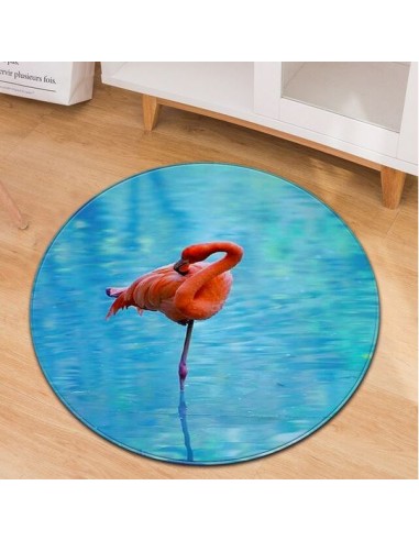 Tapis Rond Flamant Rose Réaliste des créatures d'habitude