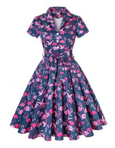 Robe Pin Up Flamant Rose 2023