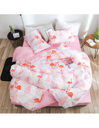 Housse de Couette Flamant Rose Fille soldes