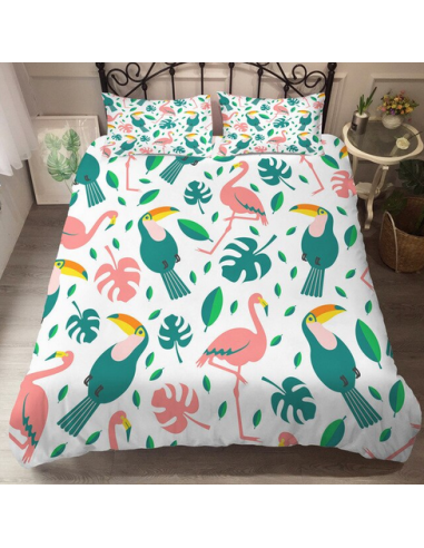 Housse de Couette Flamant Rose Chambre pas chere