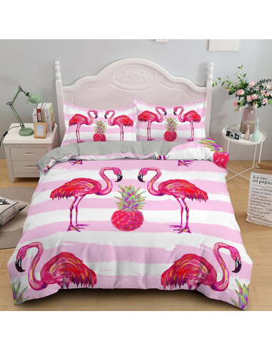 Housse de Couette Flamant Rose Ananas les ligaments