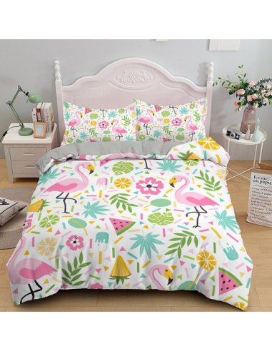 Housse de Couette Flamant Rose Kawaii les ligaments