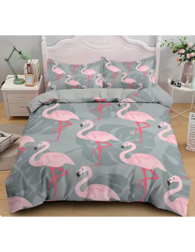 Parure de lit Housse de Couette Flamant Rose de technologie