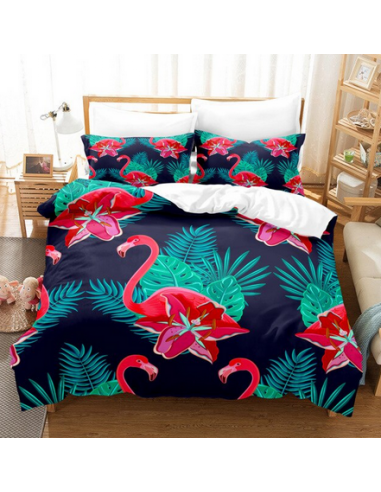 Belle Housse de Couette Flamant Rose Pour