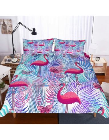 Housse de Couette Flamant Rose 140x200 pas chere