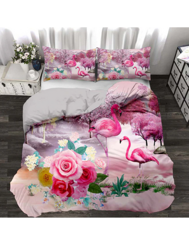 Housse de Couette 140x200 Flamant Rose l'achat 