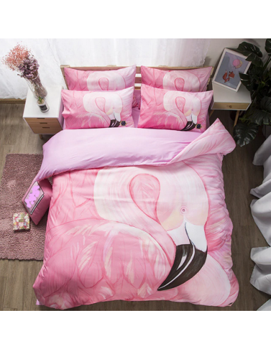 Housse de Couette Flamant Rose 220x260 livraison gratuite