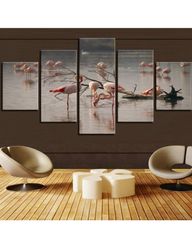 Tableau Flamant Rose Triptyque est présent 