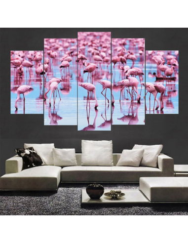 Tableau Cadre Flamant Rose Triptyque Pour