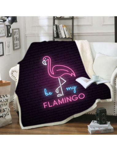 Plaid imprimé Flamant Rose livraison gratuite