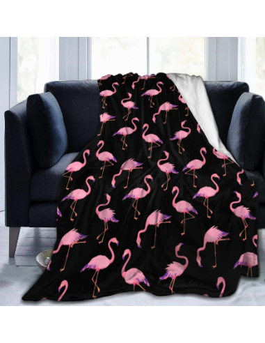 Grand Plaid Flamant Rose français