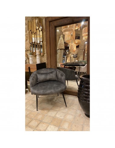 Fauteuil GUSTAVE velours Bronze 72x73xH66cm Véritable concentré