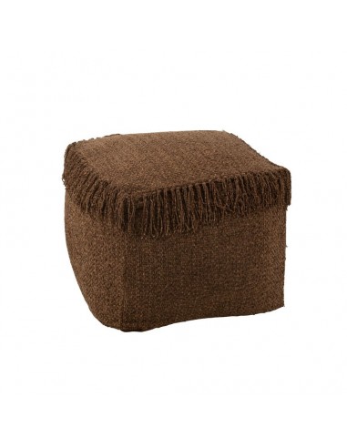 POUF CARRÉ TISSE +FRANGES 60x60x35cm 2 - 3 jours ouvrés.