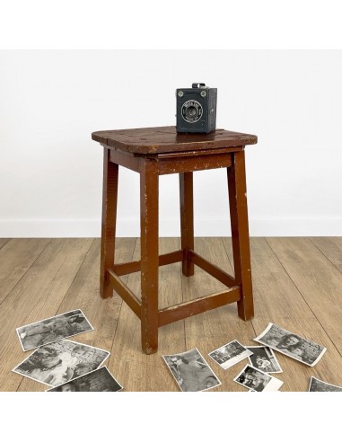 Ancien tabouret massif en bois chocolat meilleur choix