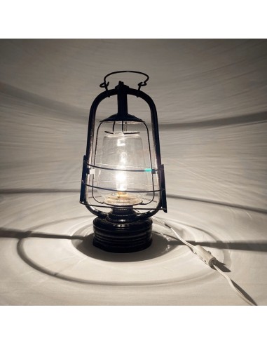 Lampe tempête ancienne électrifiée français